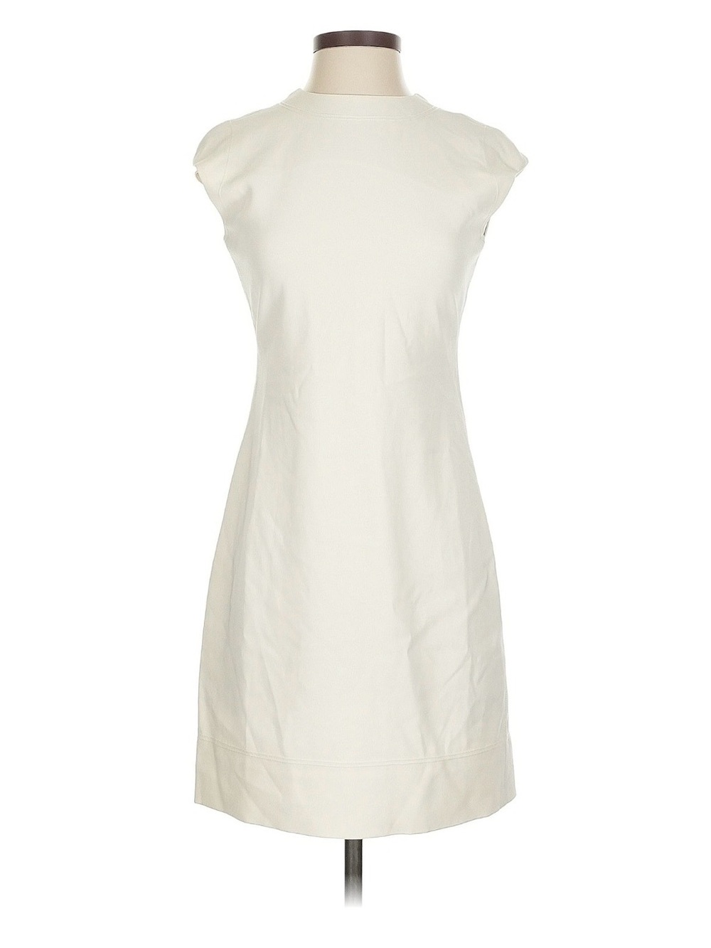 Theory Cream Cap-Sleeve Mini Sheath Dress